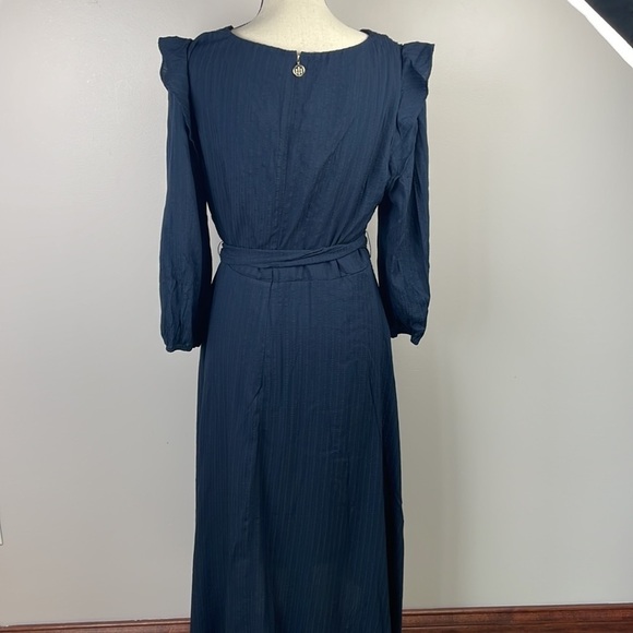 NWT Tommy Hilfiger Women Surplice Midi Wrap Dress SZ 14 Blue - Picture 9 of 14
